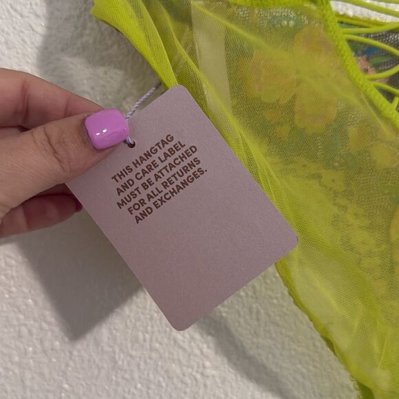 NWT- SAVAGE X FENTY -SWEETHEART LACE HIGH-LEG BIKINI-WILD BUNCH LACE -Size Small - Picture 7 of 8